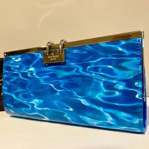 Kate Spade Pool Party swimming pool clutch. Rare. Gold hardware. Perfect cond.